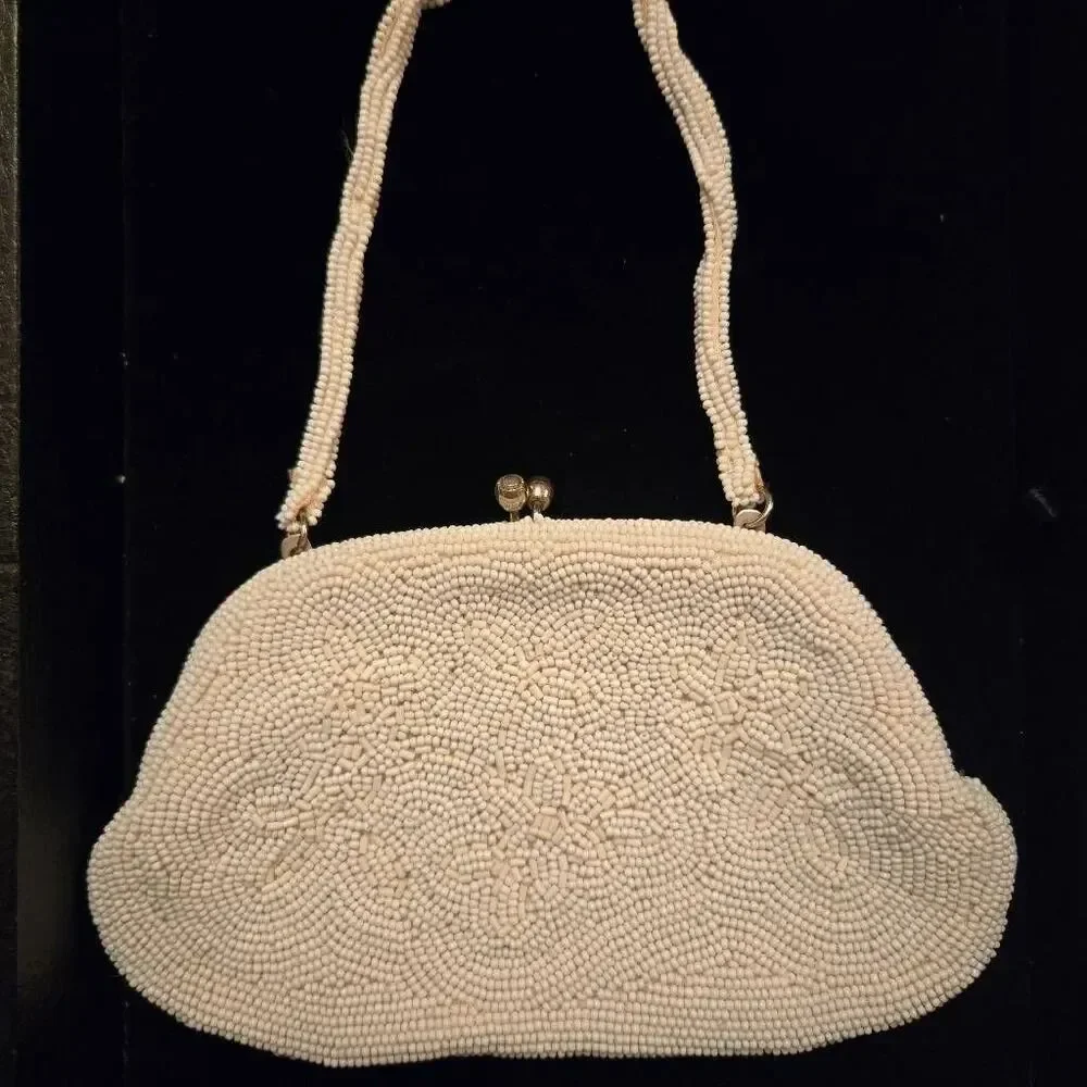 Walborg Vintage White Beaded Evening Bag Japan